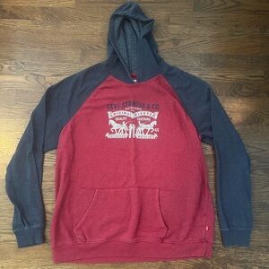 Levi's Red and Navy Men's Hoodie